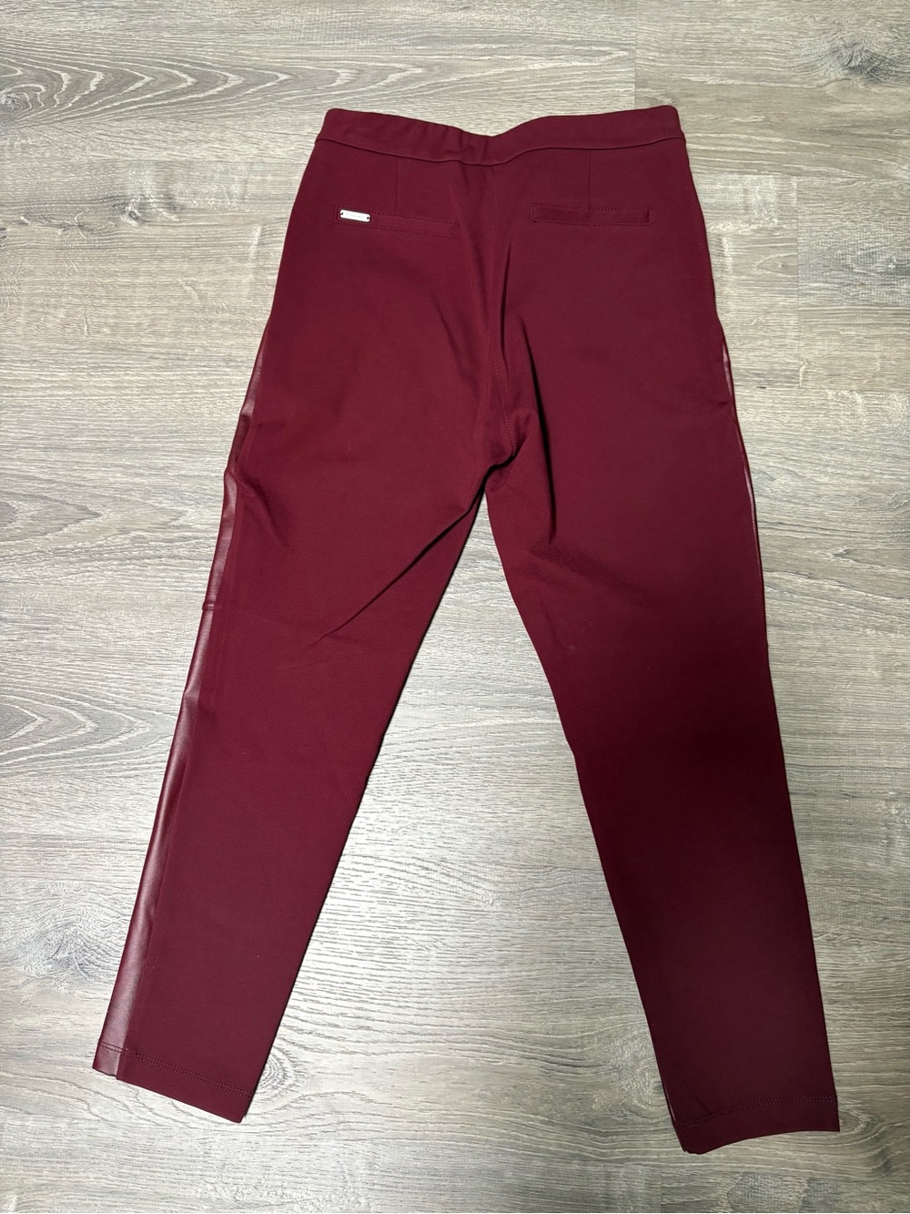 Betabrand Faux Burgundy Leather New Yoga Dress Pants Size Large Petite - Picture 6 of 13